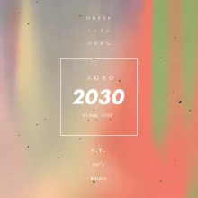 Logo des Ausstellungsortes, mit dem Namen "2030 | Galerie . Concept Store . Denkraum . Creative Lab", Darstellung der Zahl 2030 in unterschiedlichen Sprachen und Schriftsystemen