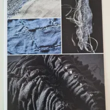 Japan-inspirierte Textilkunst und _broken earth (unten in Schwarz)