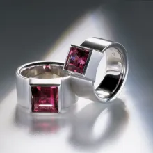 Ringe, Weißgold, pink Turmalin