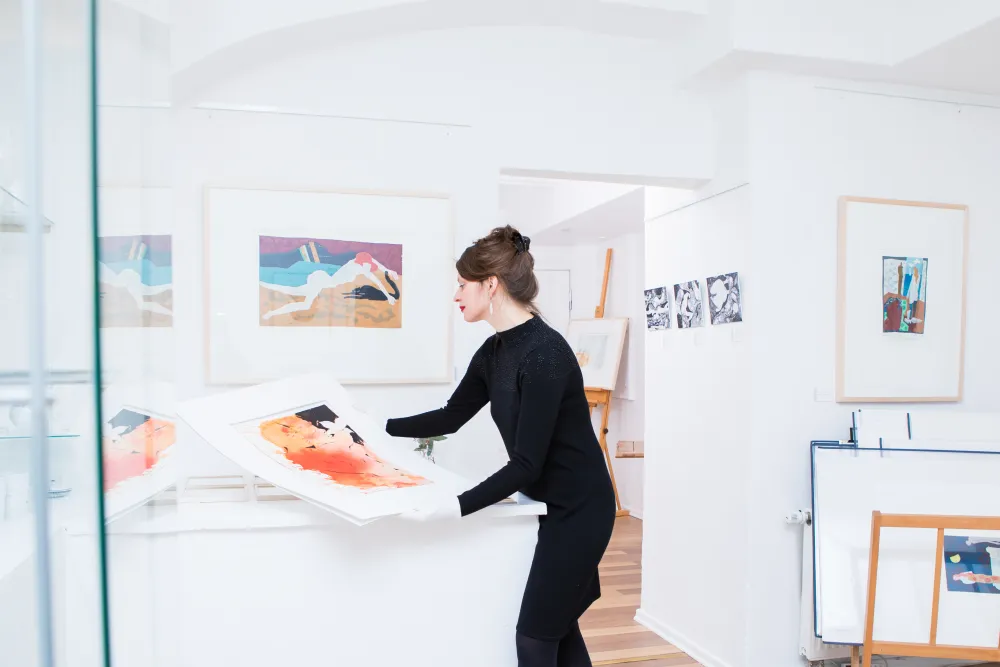 Janett Noack, Ellen Türke Ausstellungsvorbereitungen