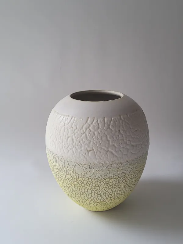 Vase, überlappende Glasuren, Höhe 34 cm