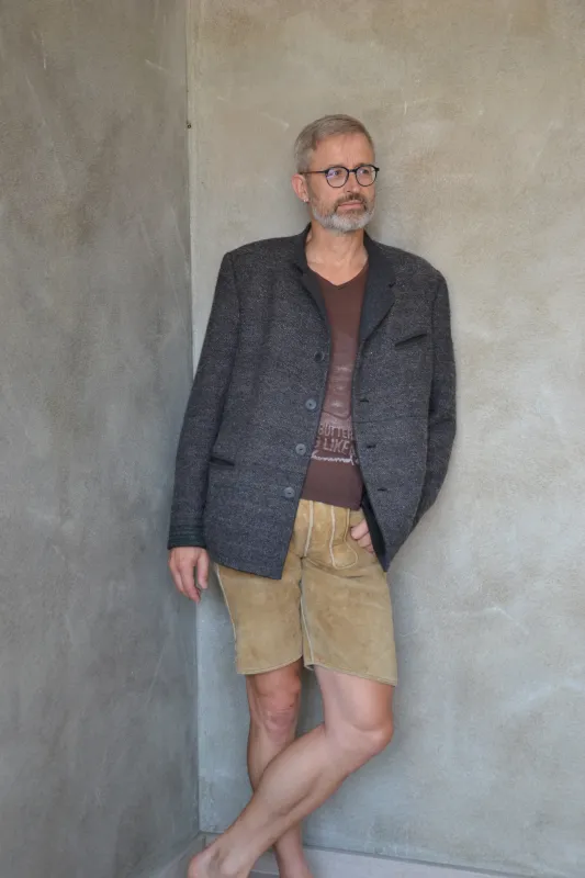 Herren Trachtenjacke aus Steinschafwolle, handgesponnen und handgewebt