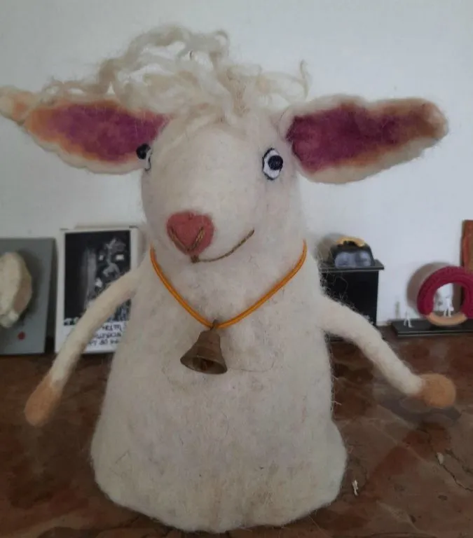 Fingerpuppe Schaf, gefilzt