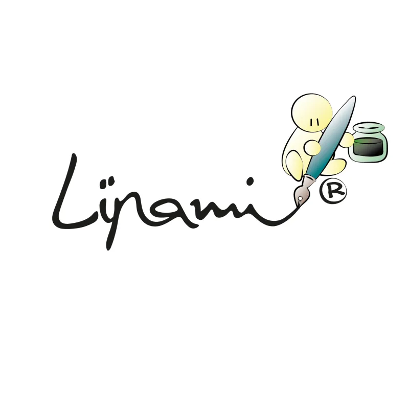 Lipami, Logo von NF das Lipami Logo wird von einem Lipami mit Tinte kalligraphiert