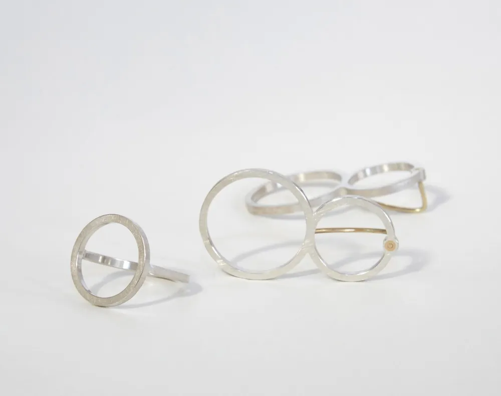 Ohrschmuck Ring, 925.Silber, 750.Gold Monika Glöss