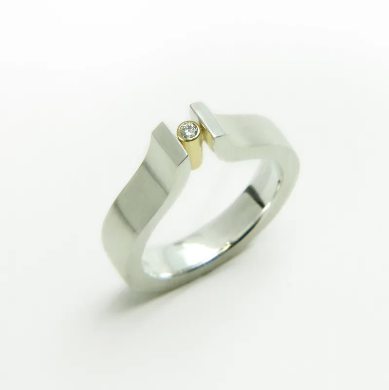 „Tulpe“, Brillant, Silber-Gold „Tulpe“, Brillant, Silber-Gold