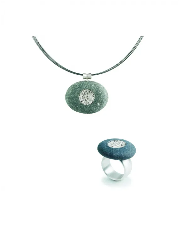 Vitalis Kubach Steinnest Material: Kiesel, Slber, Stahlseil