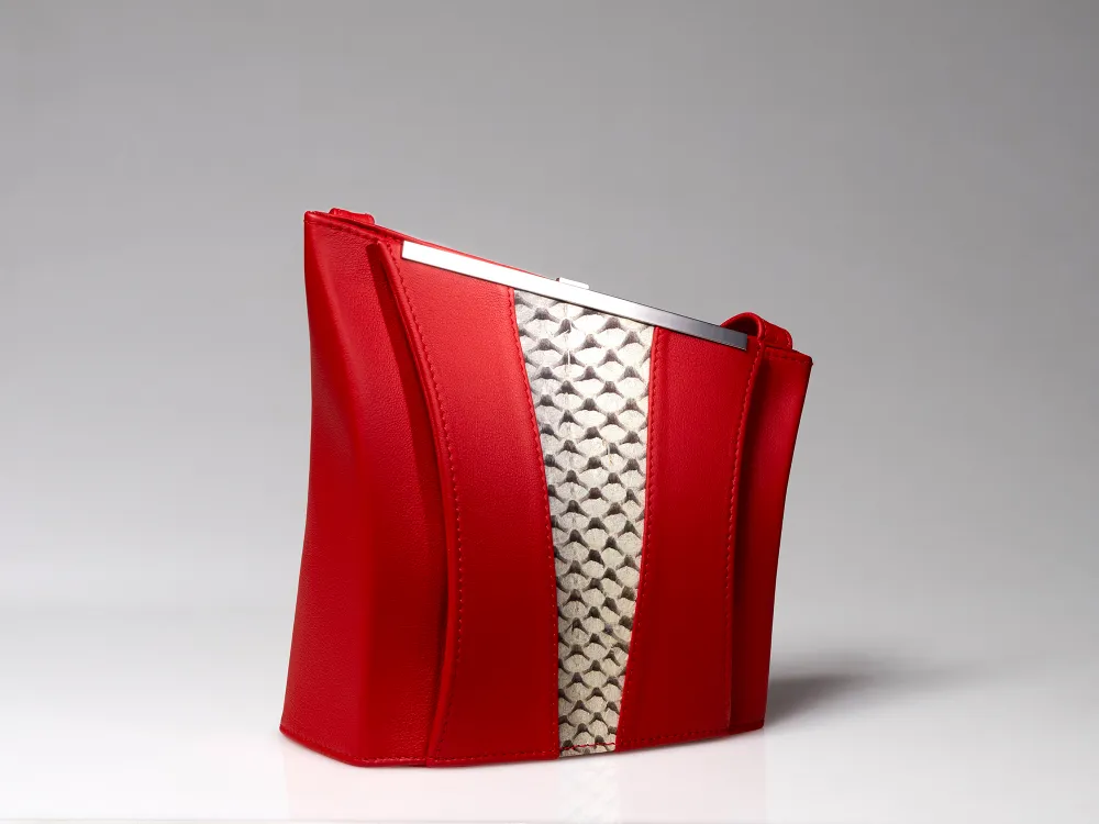 © Filippo Migliorini Handtasche Papillon, Nappaleder und Karpfenleder